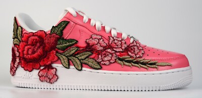 Red Rose Shoes Floral Flower Design 